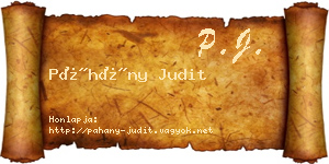 Páhány Judit névjegykártya
